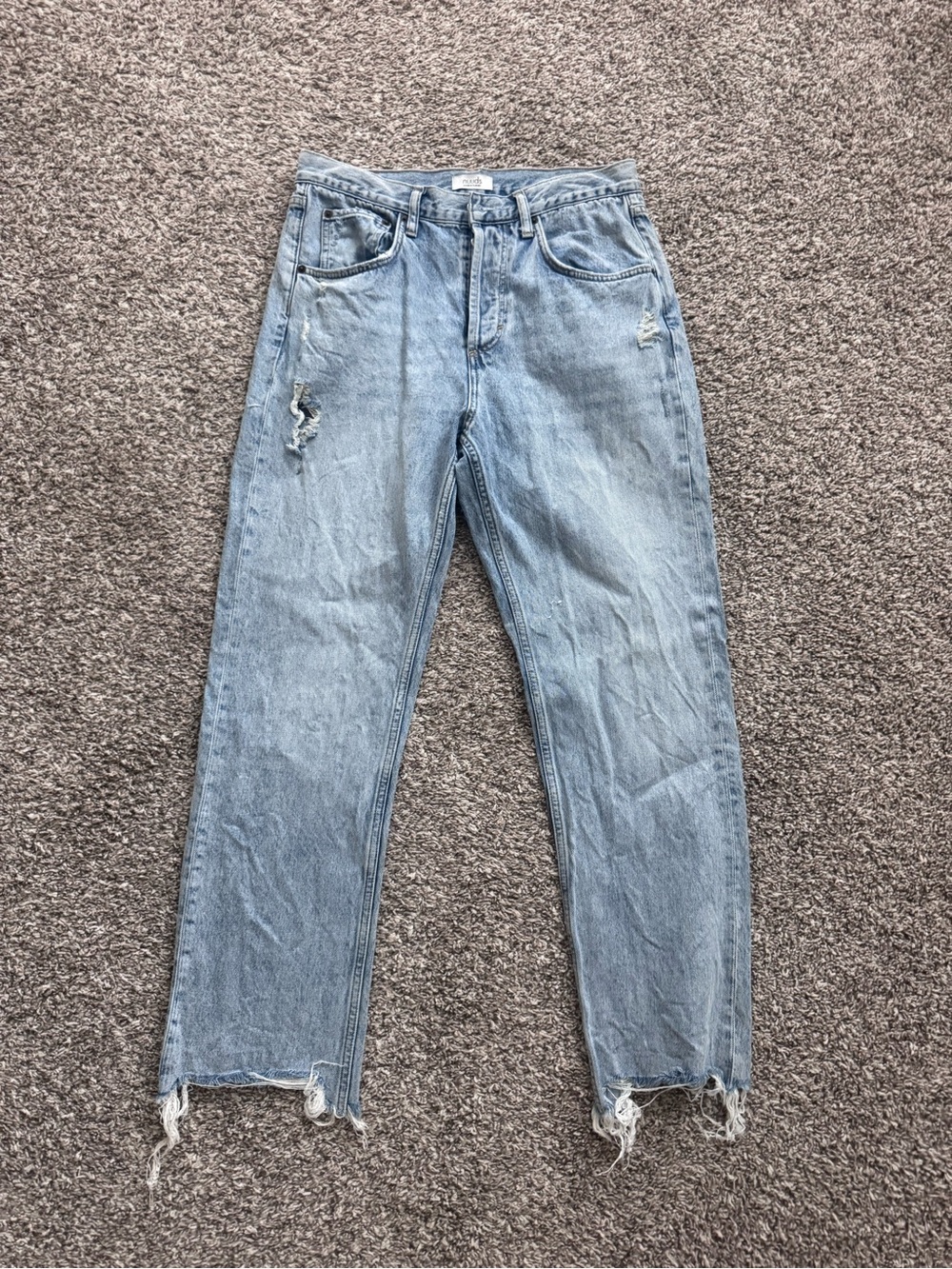 nuuds Light Blue Washed Denim Jeans